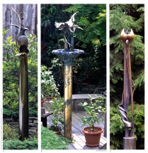 Three Bronze Garden Pieces